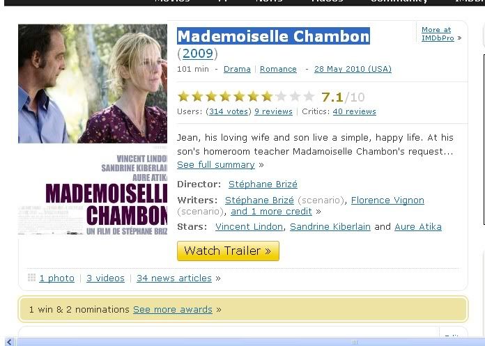 Matmazel Chambon | 2009 | DVDRip | Türkçe Dublaj