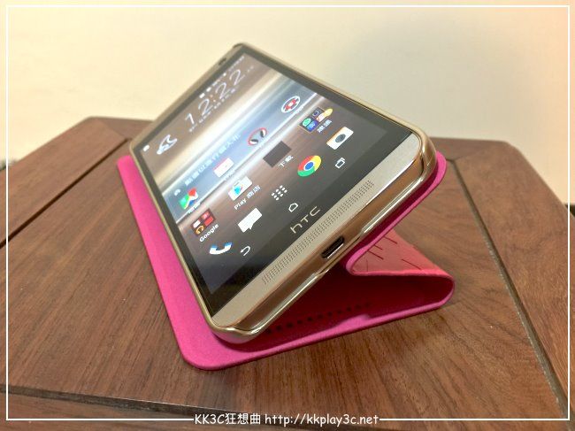高級皮革製作，超吸睛的手機皮套 – HOMOSA HTC One E9+ 幾何格紋皮套