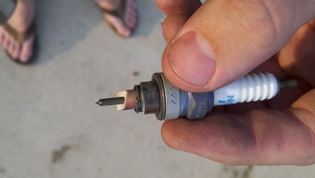spark plug broken off pointers on engine drop
