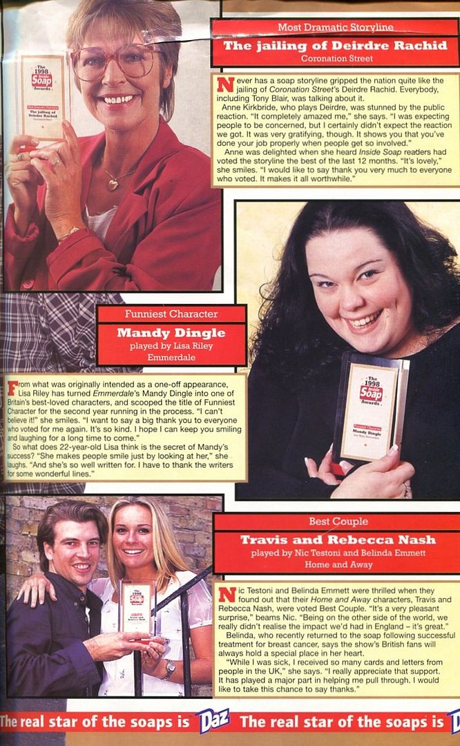 Inside Soap Awards 1998 DTS Foreign Soaps Soap Opera Network Community