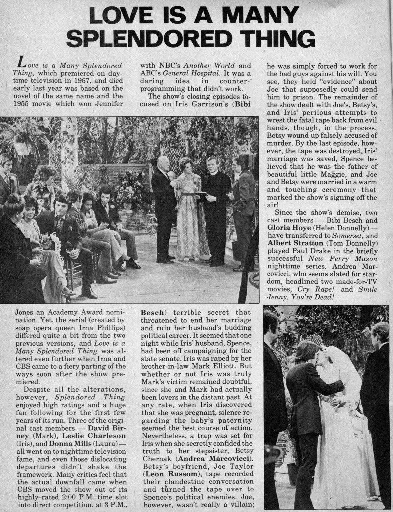 Love Is A Many Splendored Thing Page 8 Dts Cancelled Soaps Son Community Soap Opera Network