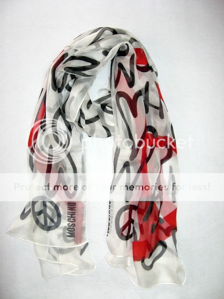 BRAND NEW 100% SILK LONG SCARF ANTI WAR WHITE MS014  